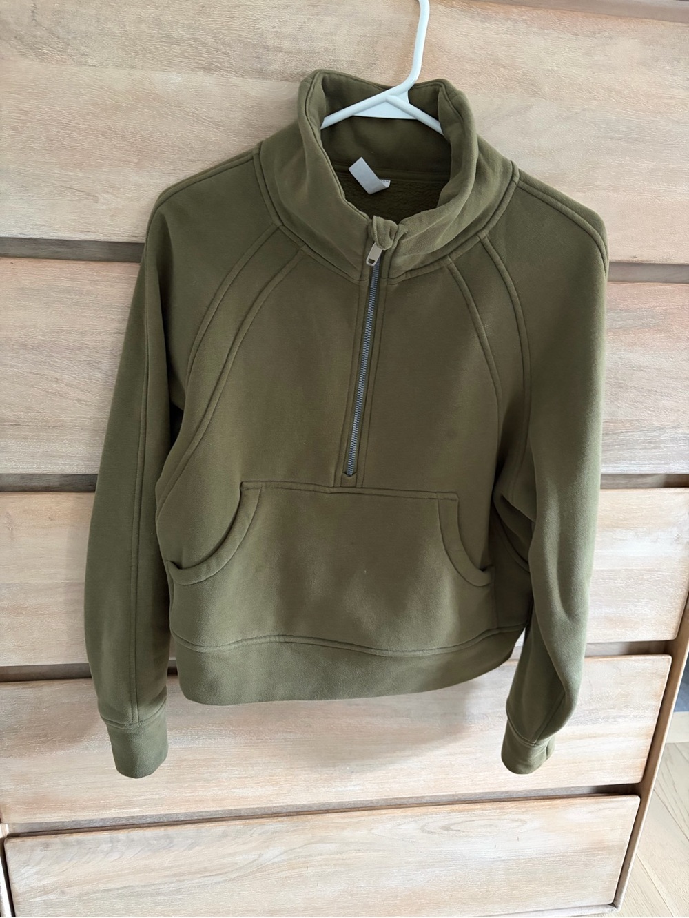 Amazon Olive Green Women's Half-Zip Turtleneck Pullover